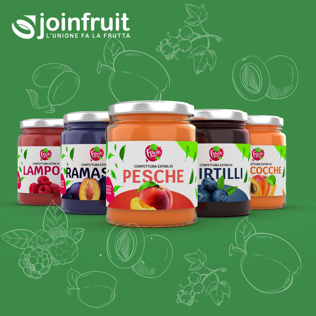 Linea confetture extra di frutta Joinfruit Fresh